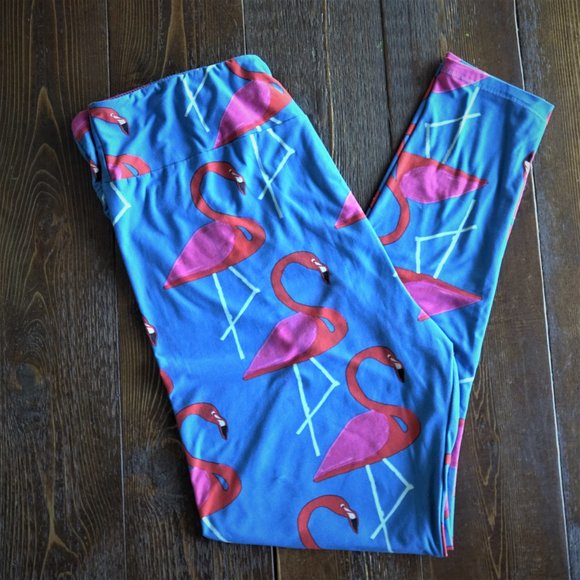 Lularoe Flamingos Print Leggings OS - Picture 2 of 5